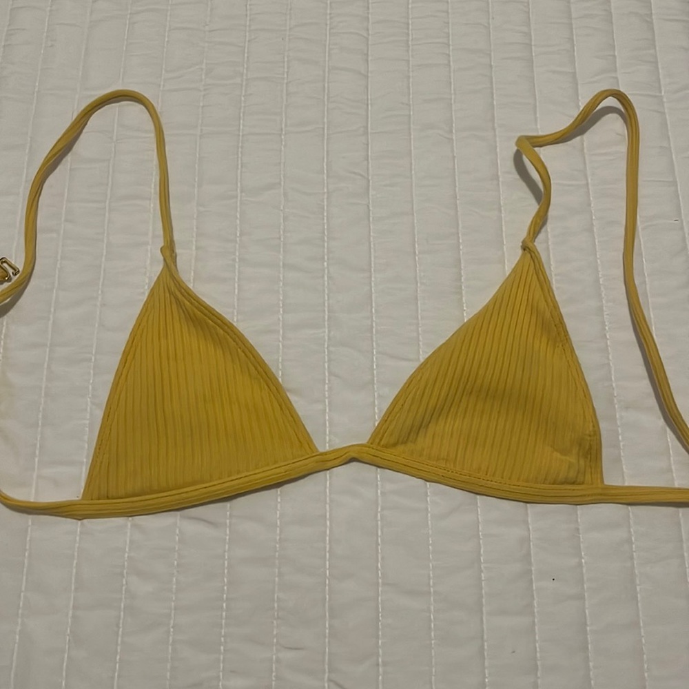 la HANA SWIM yellow ribbed top